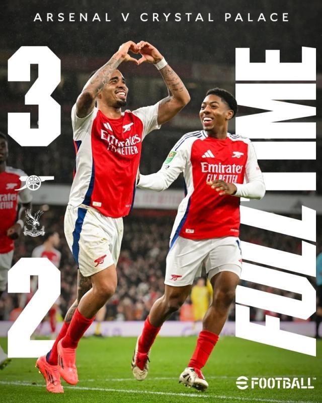 开运体育官网-【联赛杯】热苏斯帽子戏法，阿森纳逆转水晶宫进4强！